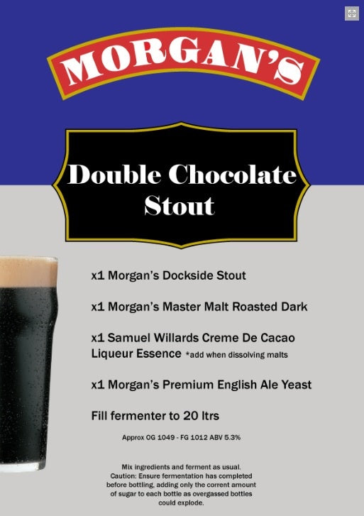 Morgan's Double Choc Stout Style Recipe Pack