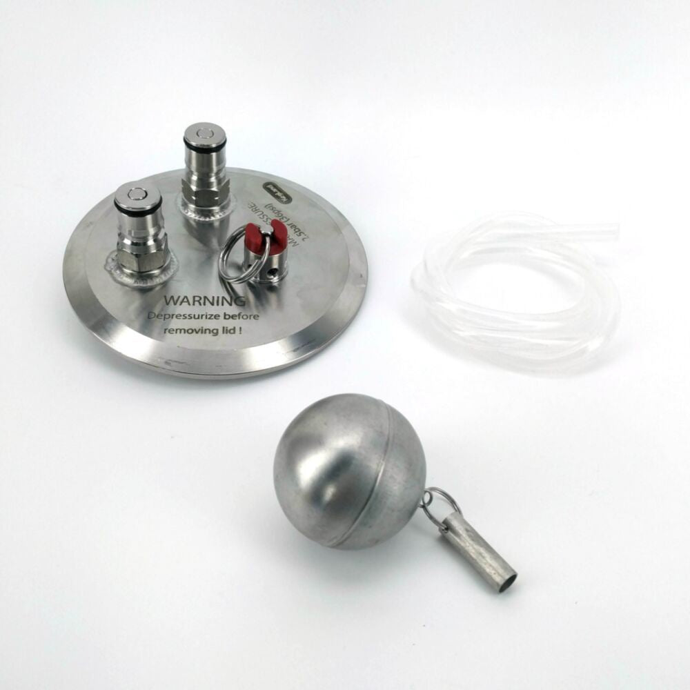 4" Tri Clover Lid (with post, floating dip tube & PRV) KL05890