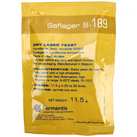 Saflager S-189 Yeast (11.5g)  40725