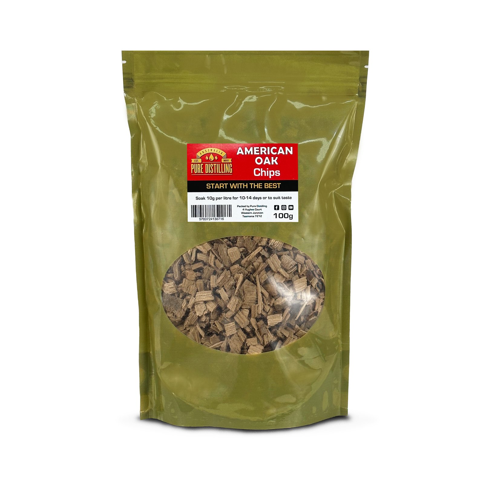 Pure Distilling American Oak Chips 100g